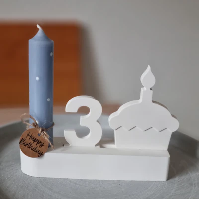 Kerzenständer zum Geburtstag mit einer Zahl