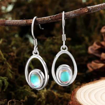 925 Sterling Silver Moonstone Earrings