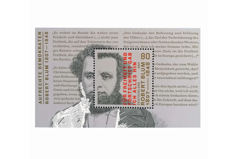 Briefmarken BRD  Block 83 Helmut u. Loki Schmidt und Block 89 Robert Blum, postfrisch