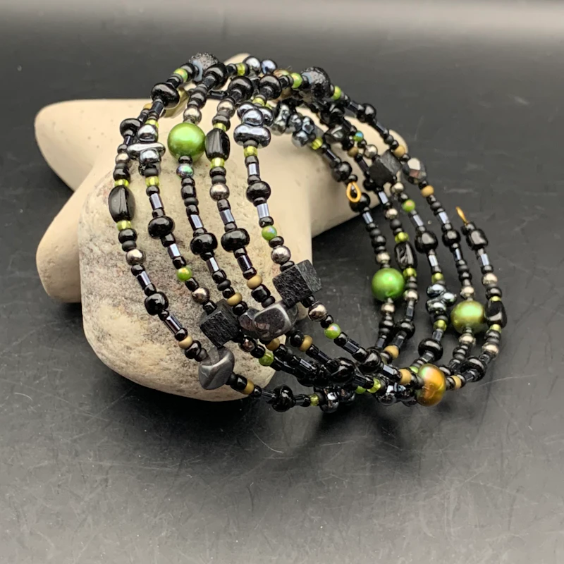 Memory wire - 5 varv, BLACK GREEN