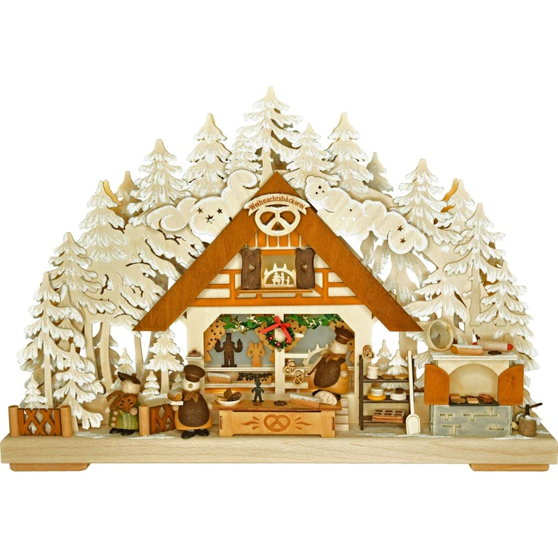 3D-Schwibbogen klein Weihnachtsbäckerei Raureif