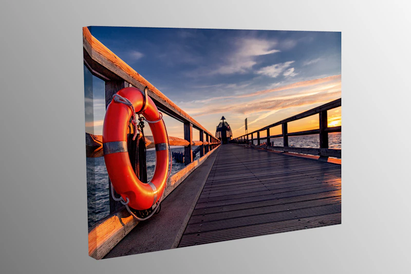 Sonnenaufgang auf der Seebrücke in Sellin