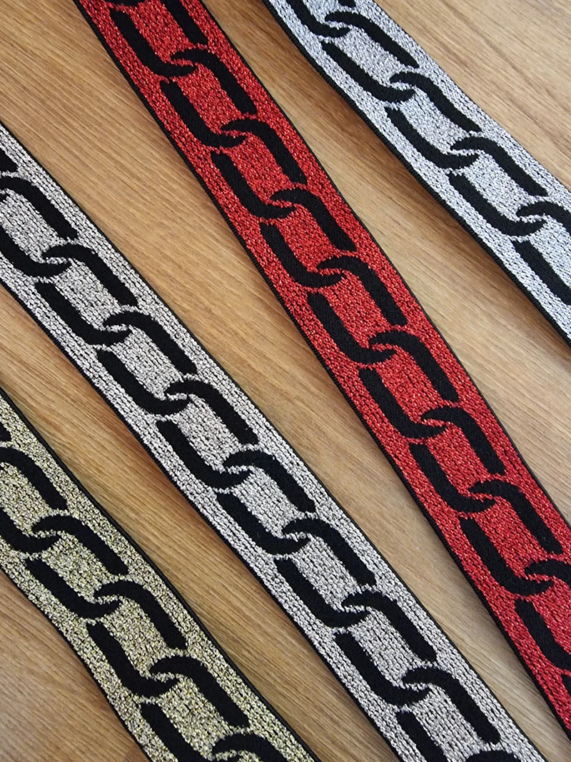 Elastic Band Chain, 25mm breit mit Glitzer