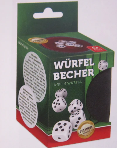 Würfelbecher inkl. 6 Würfel