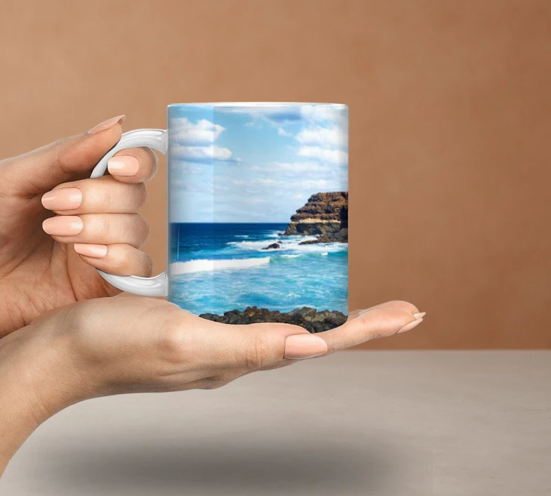 Fuerteventura Küstenlandschaft Tasse – Kanaren Souvenir | Atlantik Geschenk für Strandliebhaber & Reisefans Keramikbecher