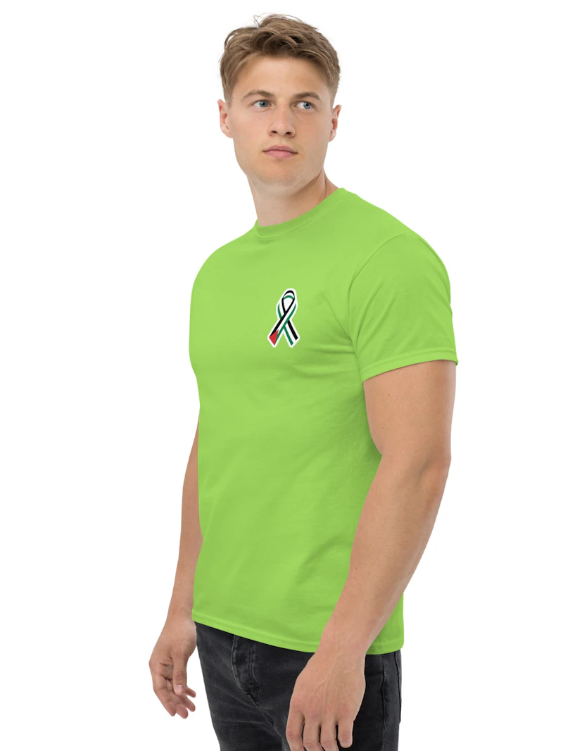 Palestinian flag ribbon black t shirt