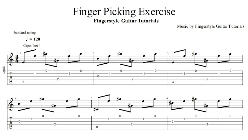 Fingerstyle Exercise | TABS & Sheet Music