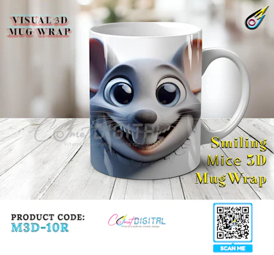 The Cheeky Mice Visual 3D Mug Wrap