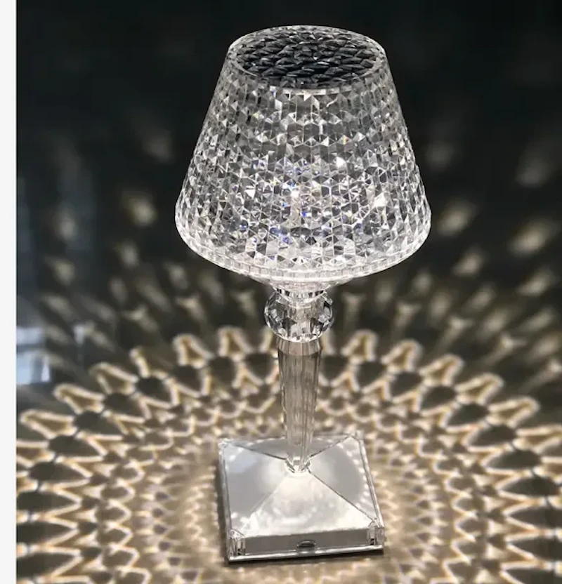 New Crystal Table Lamp With Built-in Battery Portable 