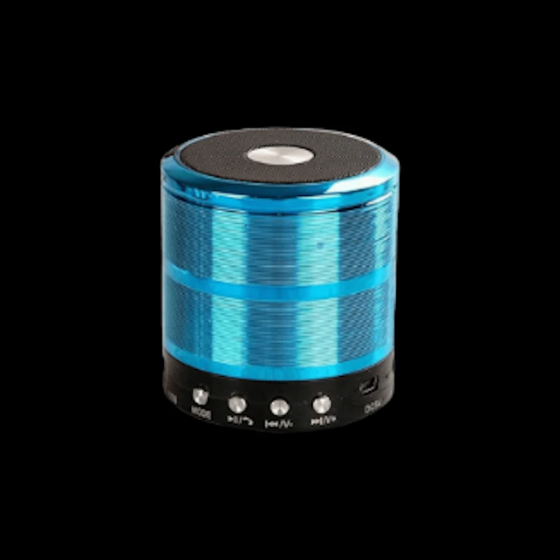 مكبر صوت صغير بتقنية البلوتوث WS-887 مزود براديو FM وفتحة بطاقة ذاكرة وفتحة محرك أقراص USB ومدخل AUX - متعدد الألوان، لاسلكي (أزرق) العلامة التجارية: عامة Copy