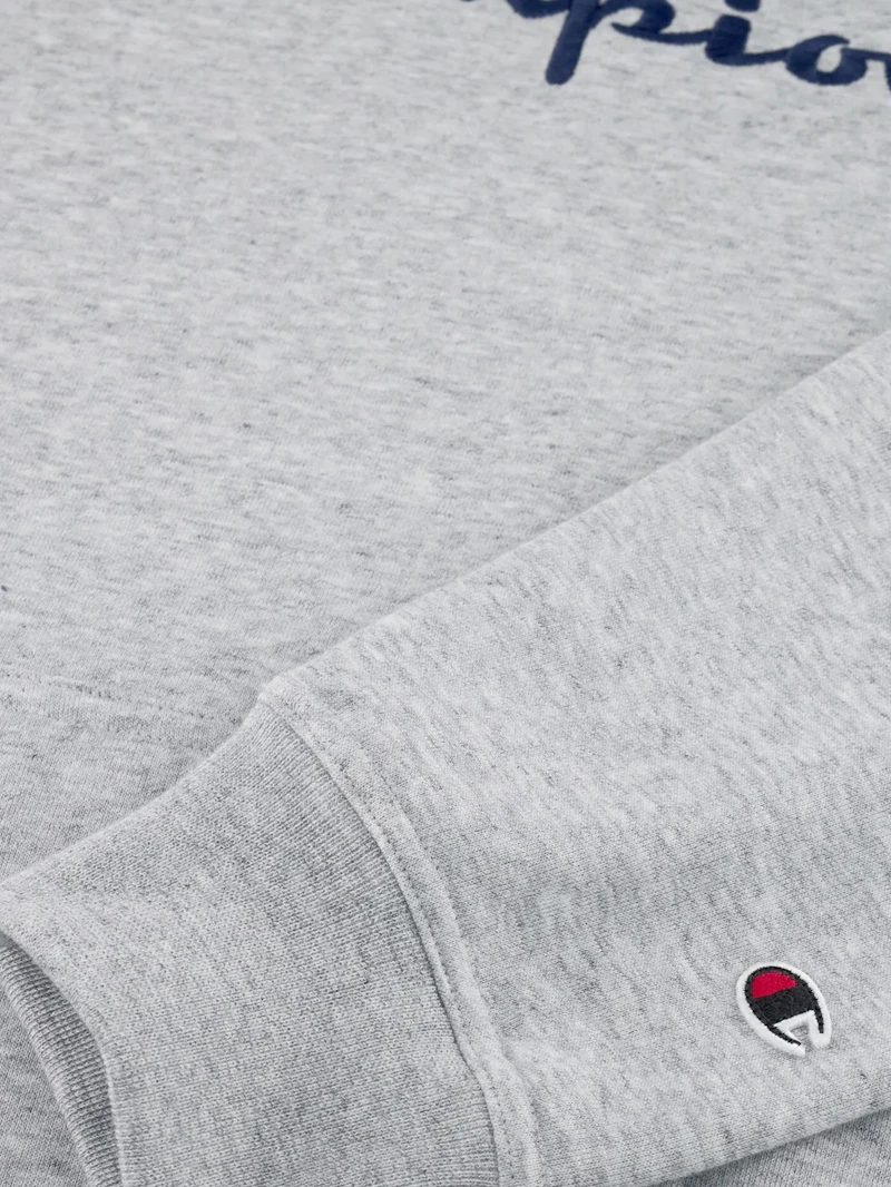 CHAMPION - SWEAT À CAPUCHE GRIS  LOGO BRODÉ 
