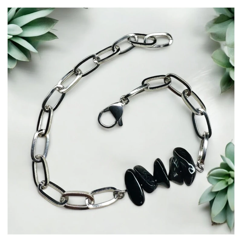 Armband "Ylena" mit Obsidian