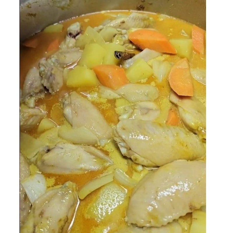curry chicken wings with rice 