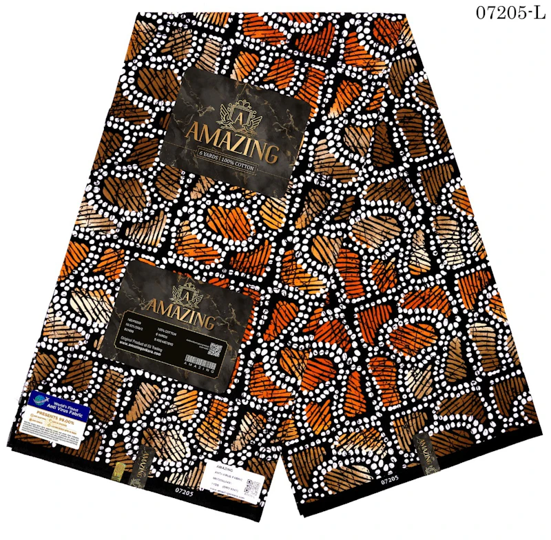 Red and black bead pattern Ankara