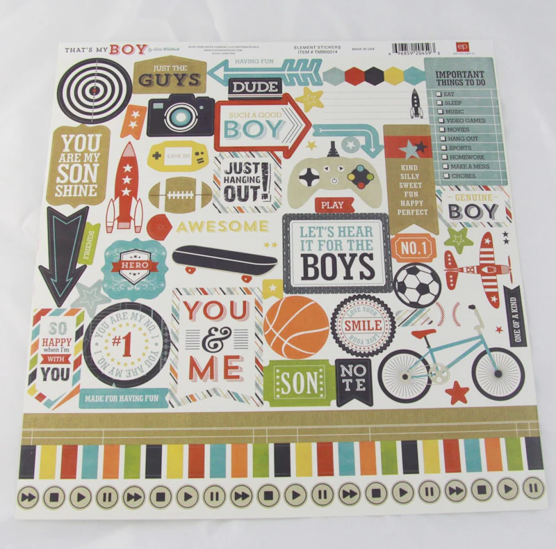 Echo Park Stickerbogen "That´s my Boy"