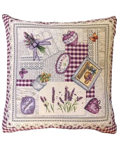 Cushion cover Lavender, in lila, jacquard, 45x45 cm.