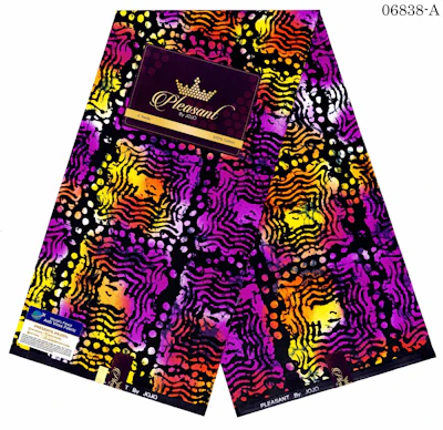 Stylish dye design purple yellow and red Ankara