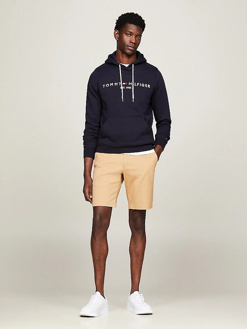 TOMMY HILFIGER - SWEAT À CAPUCHE NAVY LOGO BRODÉ