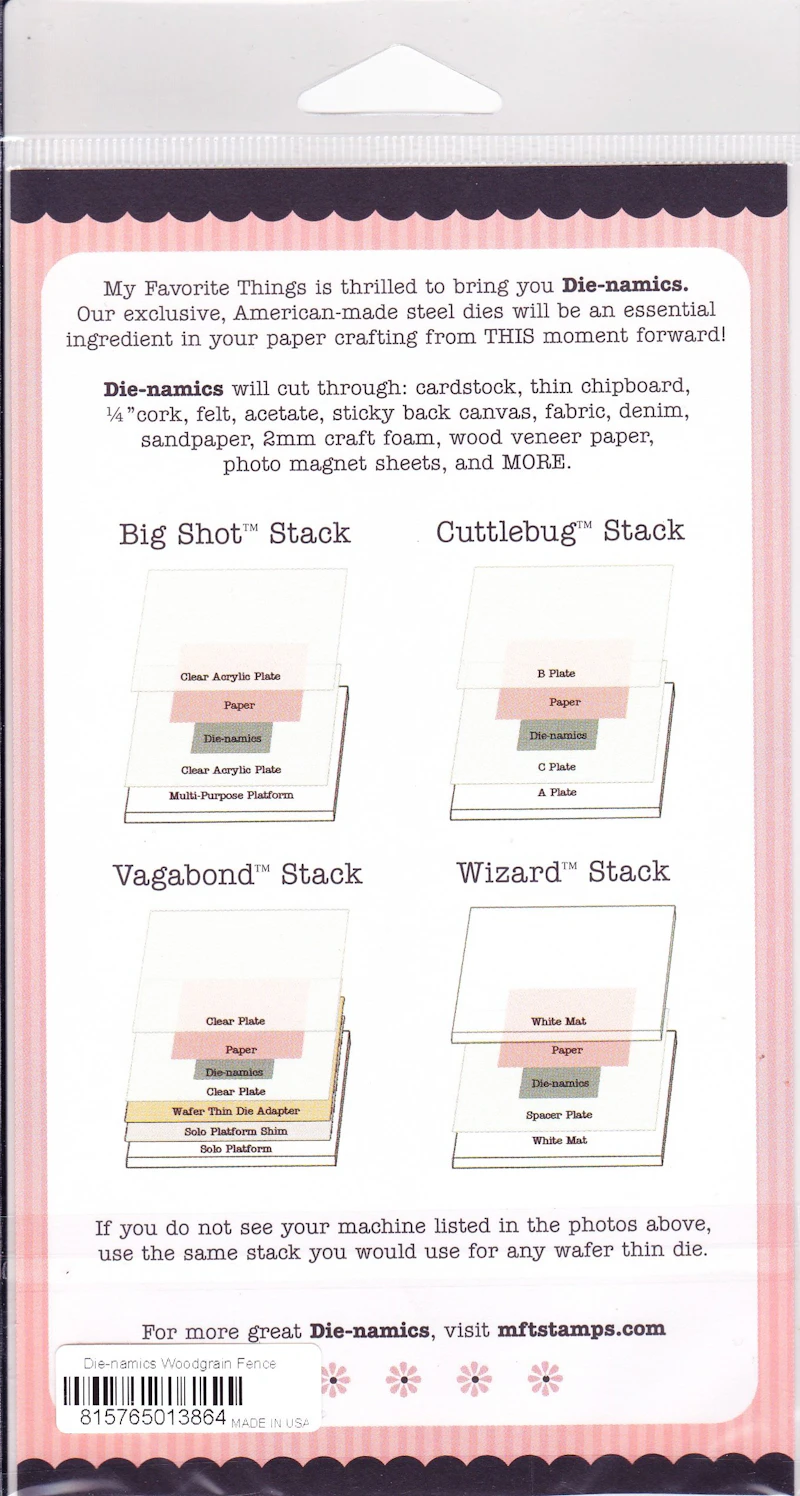 Die namics Die cut - Schablone"Woodgrain Fence"