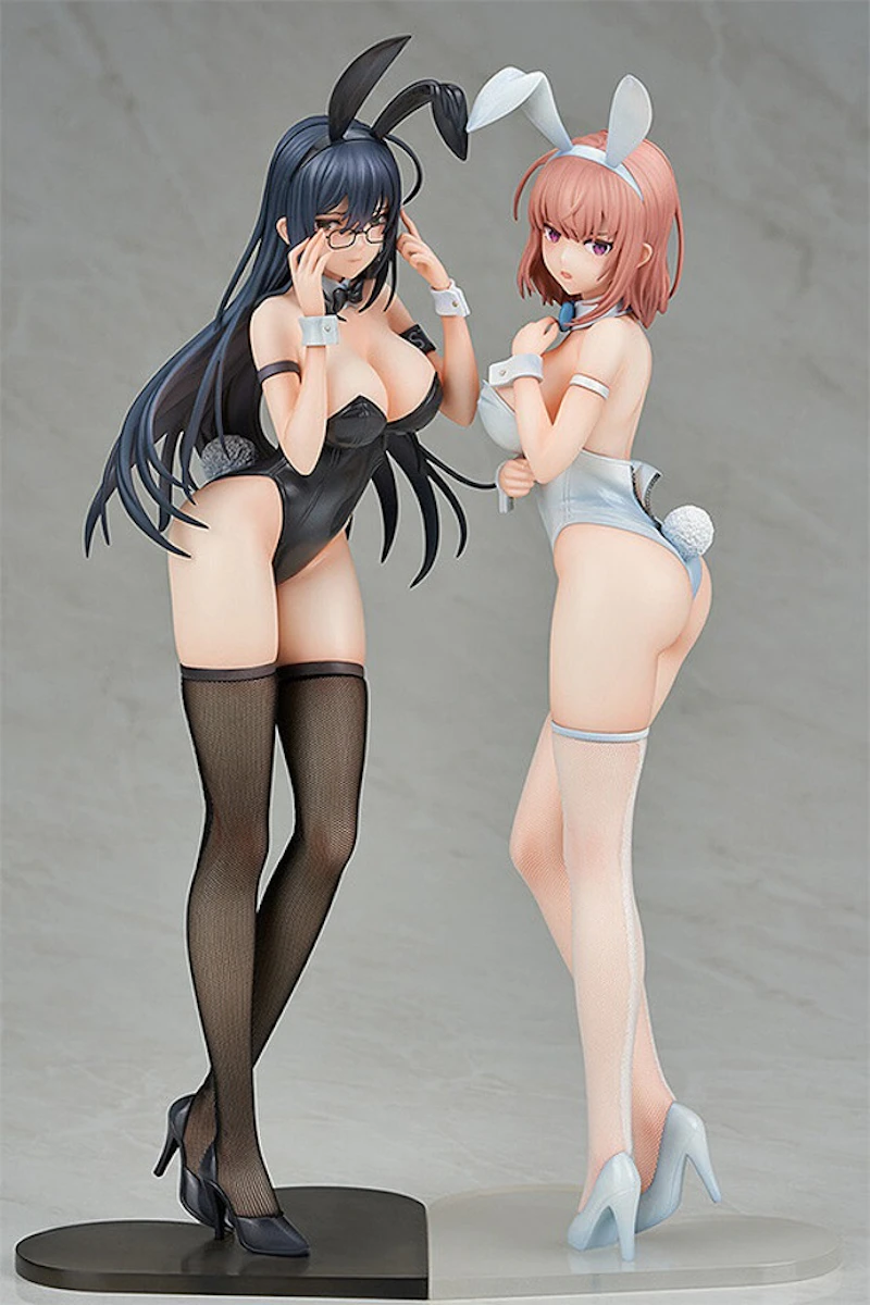 Ikomochi Original Characters: Black Bunny Aoi and White Bunny Natsume 1:6 Scale PVC Figure Set (Ensoutoys)