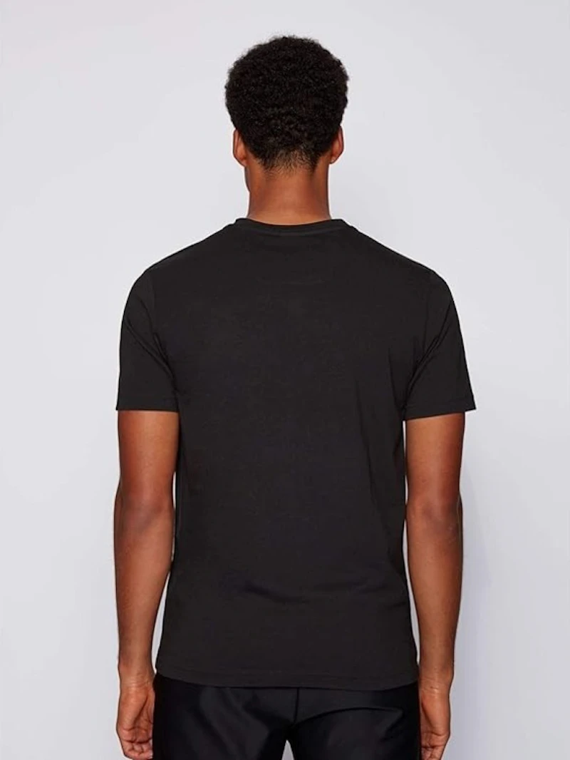 BOSS - T-SHIRT NOIR À LOGO TEXTURÉ