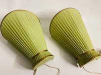 True vintage grüne Stoff Wandlampen