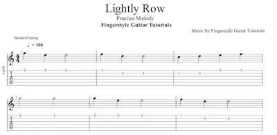 Lightly Row - Practice Melody | TABS & Sheet Music