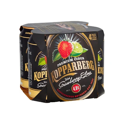 Kopparberg With Strawberry & Lime Cider Cans 4 x 330ml