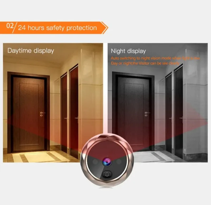 Peephole door bell viewer video intercom camera