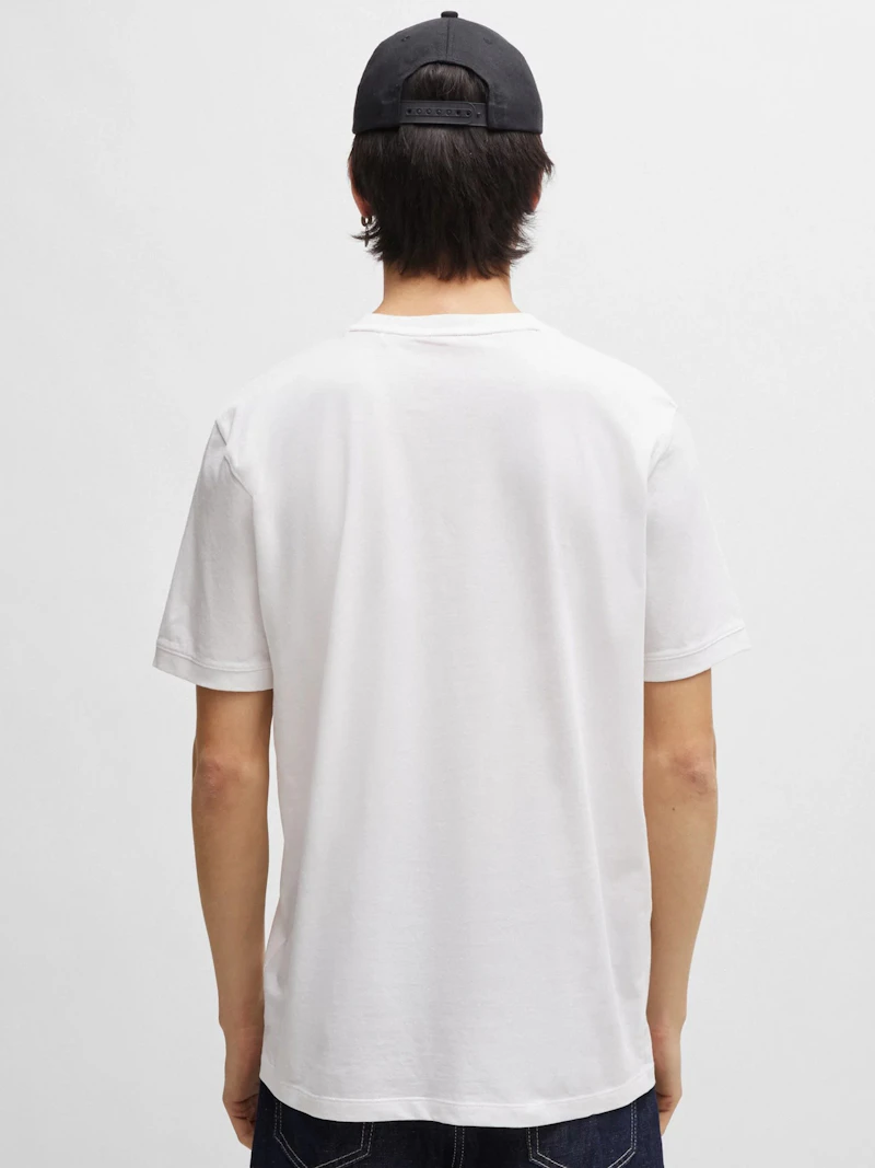 HUGO - T-SHIRT BLANC ÉTIQUETTE ROUGE