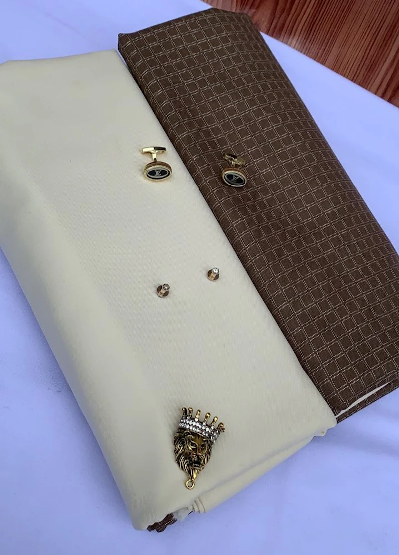 Milk and brown Checked Senator