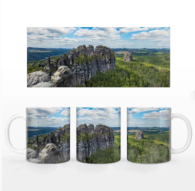 Schrammstein Tasse – Keramikbecher mit Sächsische Schweiz Motiv