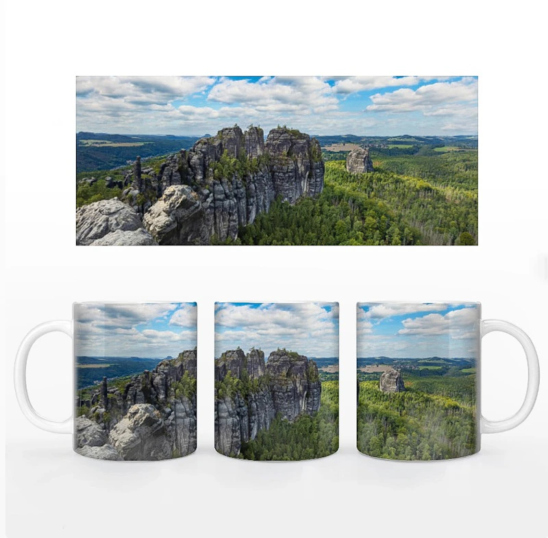 Schrammstein Tasse – Keramikbecher mit Sächsische Schweiz Motiv