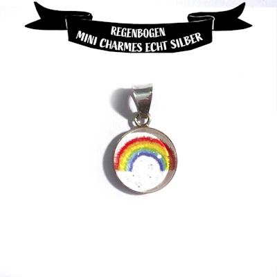 Unikat Regenbogen Mini Charme aus Echt Silber