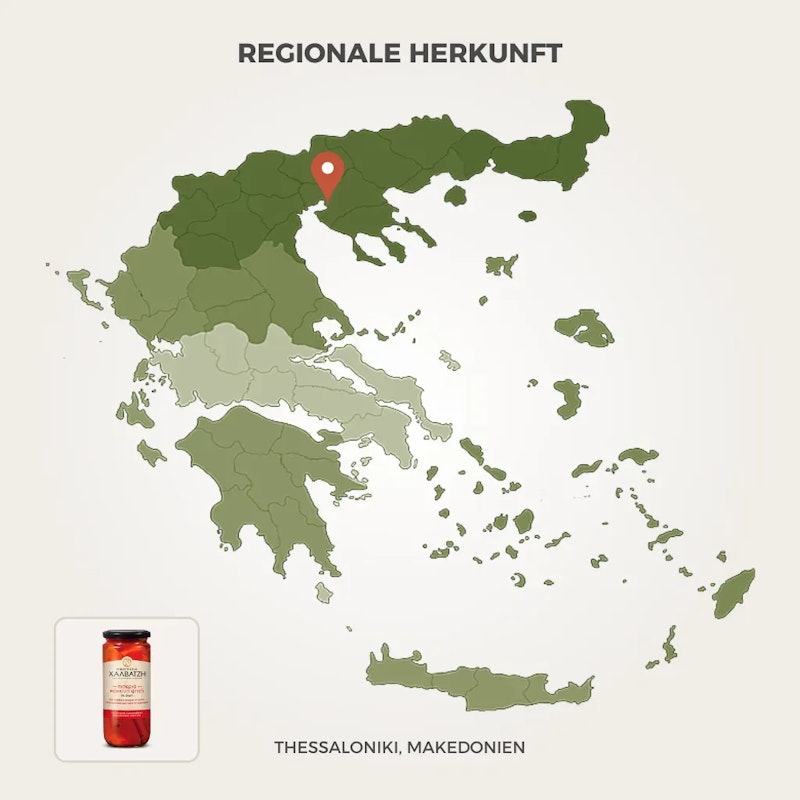 Rote Florina Paprika gebraten und eingelegt 450 g - Halvatzis Makedoniki