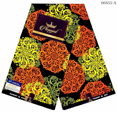 Orange, Yellow black snowflakes design Ankara