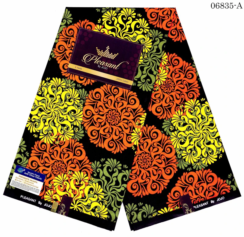 Orange, Yellow black snowflakes design Ankara