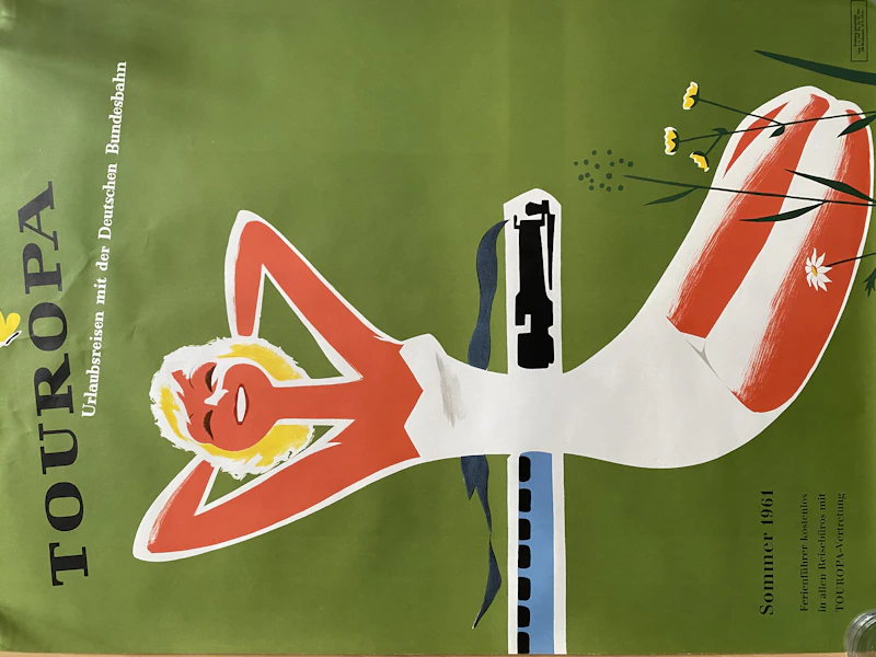 True vintage Touropa Reiseposter von 1961