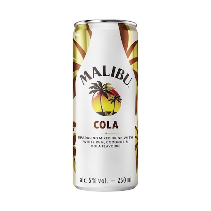 Malibu Coconut Rum & Cola Pre-Mixed Can 250m