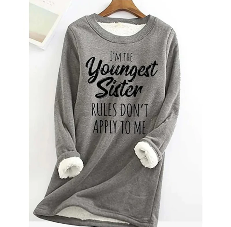 Sweatshirt pullover fleece fuzzy round neck sweater.