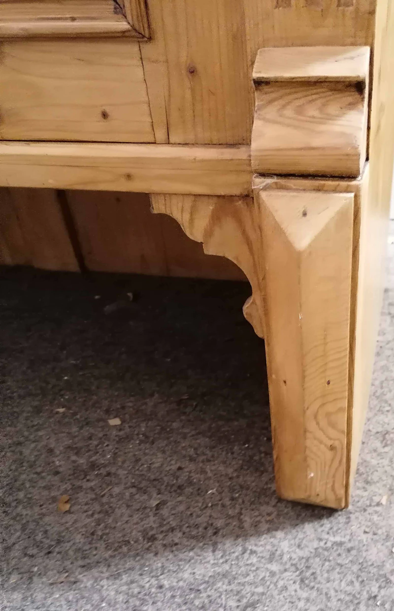 Antikes Buffet Oberteil, Weichholz, honigton, 2 Türen, Glasscheiben