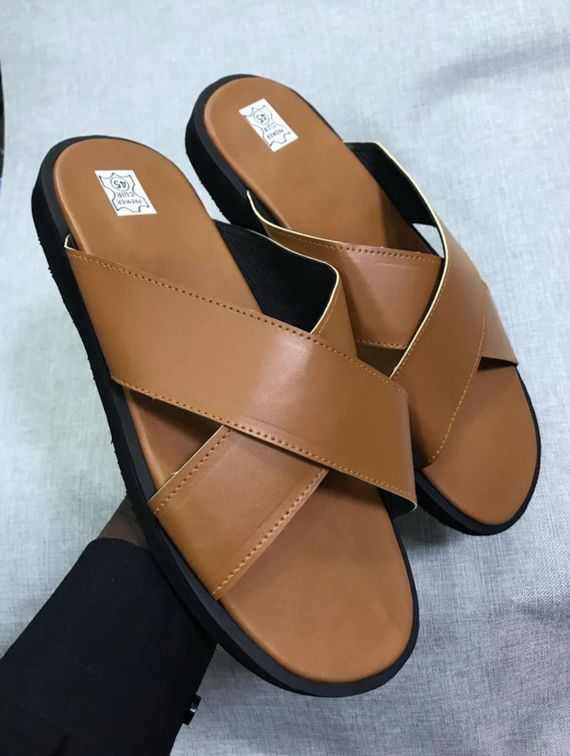 Sandales en Cuir&Raphia fin Original 