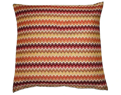 Cushion cover - Zig-Zag, in red/orange, jacquard, 70x70 cm.