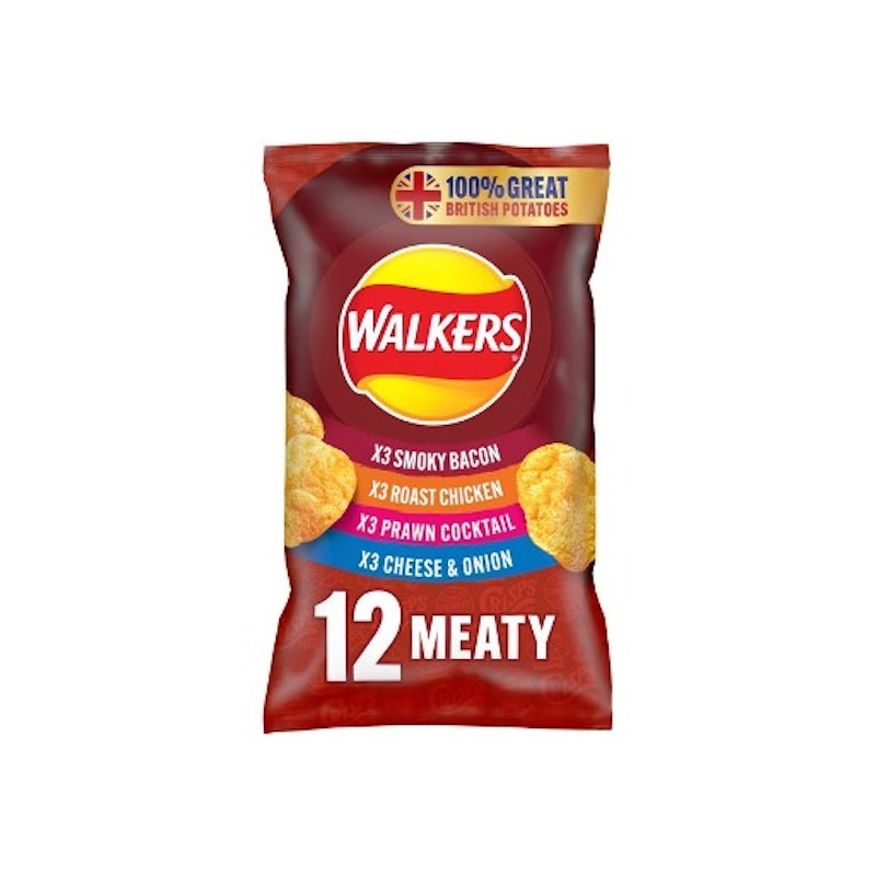 Walkers Meaty Variety Multipack Crisps 12 x 25g