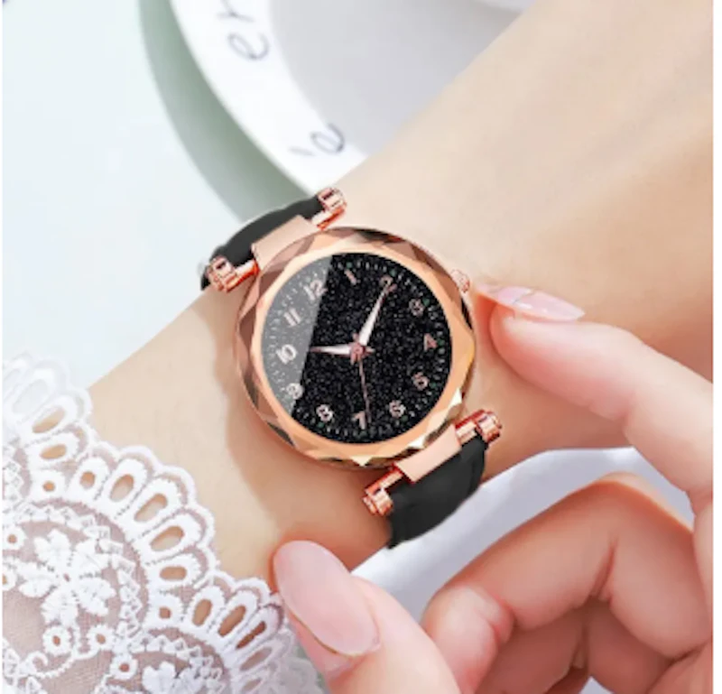 Stylish Ladies Magnetic Wrist Watch|Women Mesh Magnet Buckle Starry Sky Luxury Fashion Analog Watches for Girls and women| Watch For Ladies, girls and women