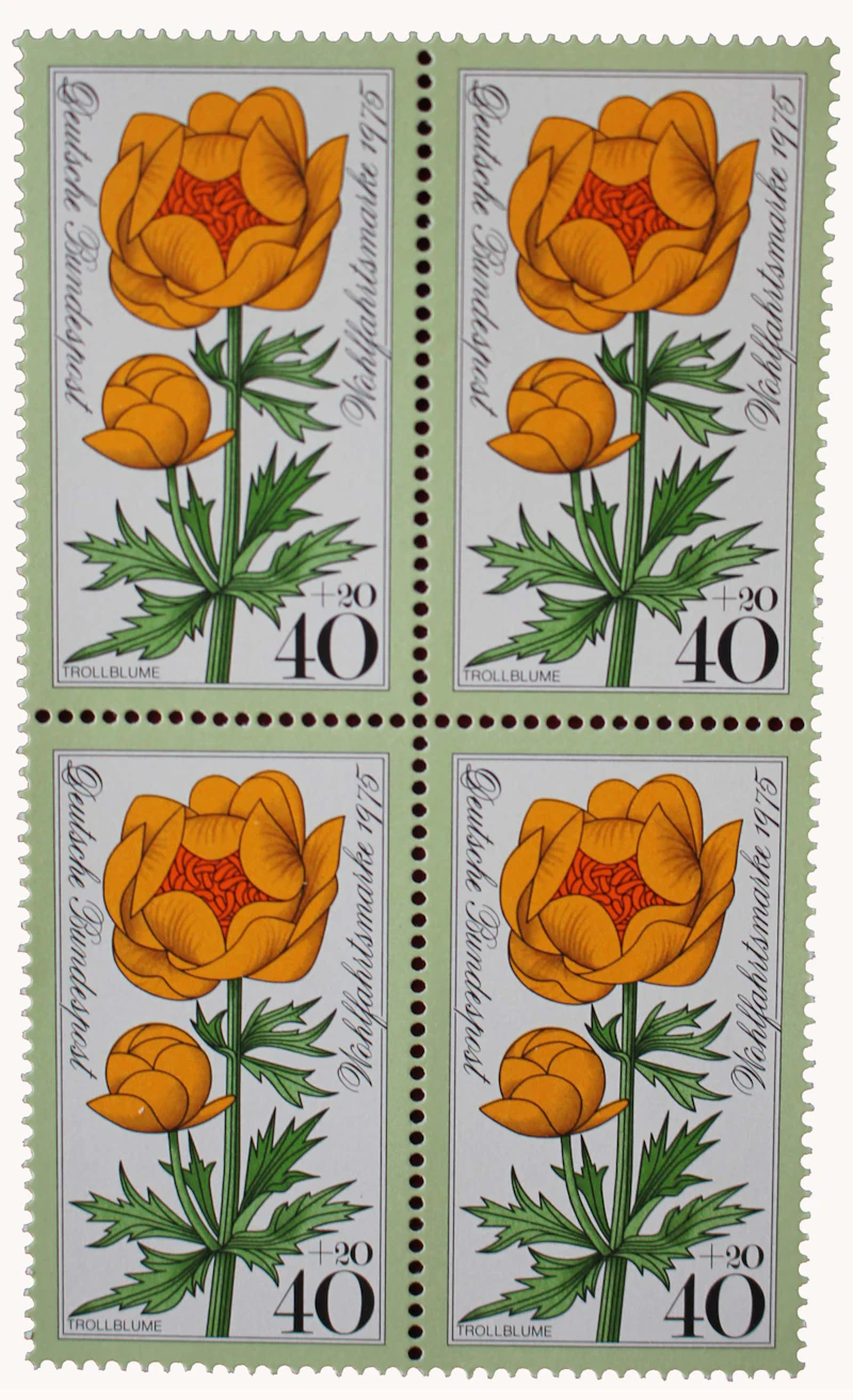 Robbert´s Briefmarken Deutschland MiNr. 867-70, Wohlfahrt : Alpenblumen, V-Block, postfrisch