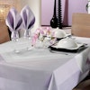 PICO Vollzwirn-Tischwäsche, Atlaskante, feinfädig weiß/farbig