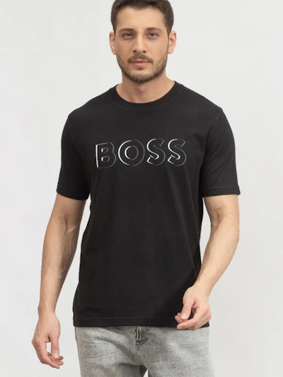 HUGO BOSS - T-SHIRT NOIR IMPRIMÉ BOSS