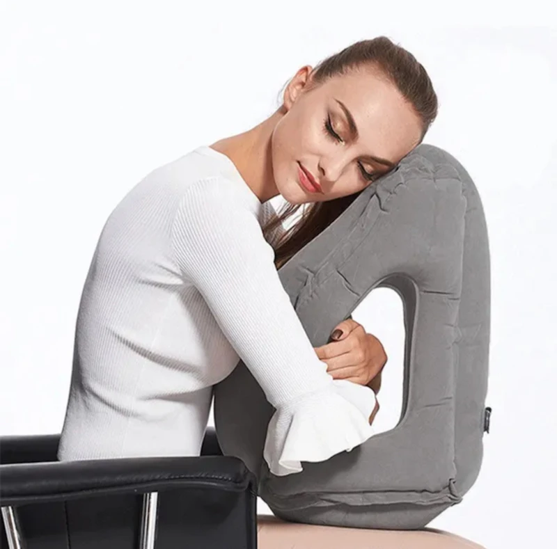 Inflatable Travel Pillow Office Nap Pillow Portable Cushion Neck Pillow Airplane Flight Outdoor Sleeping Bag Train Pillow Sleep