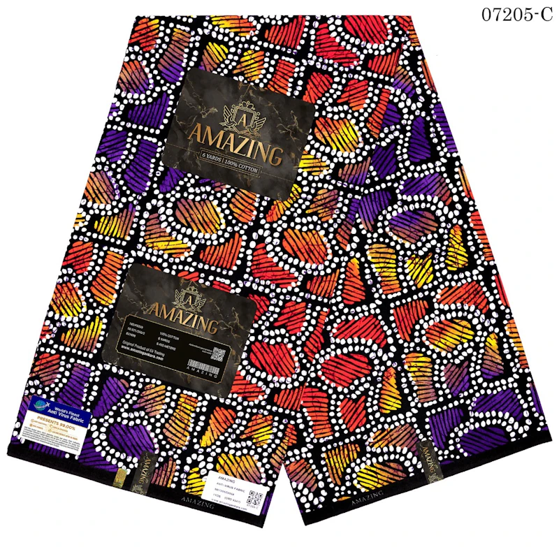 Bead style red yellow Ankara